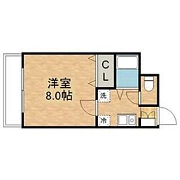 チェリーブラッサムTakeda2 1Kの間取図画像