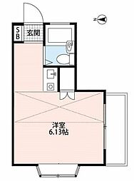 西武新宿線 新所沢駅 徒歩7分の賃貸アパート 2階ワンルームの間取り
