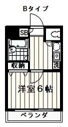 アドニス015 1階1Kの間取り