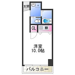 グリーンドゥダイワ ワンルームの間取図画像