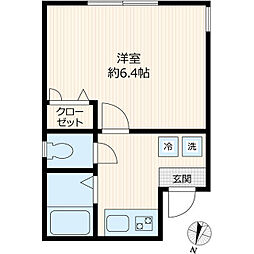アパート 1Kの間取図画像