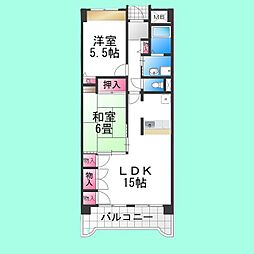 ギャラクシーウィル中百舌鳥 2LDKの間取図画像