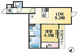 JR東海道・山陽本線 神戸駅 徒歩8分の賃貸アパート 2階1LDKの間取り