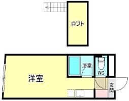 キャニオンクルーズ 3階ワンルームの間取り