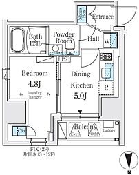 ジオエント秋葉原 10階1DKの間取り