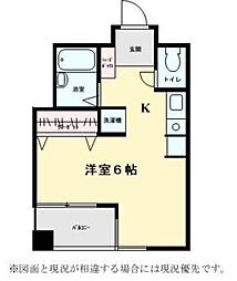 トゥーリーフ鵠沼 ワンルームの間取図画像