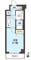 メインステージ多摩川 1Kの間取図画像