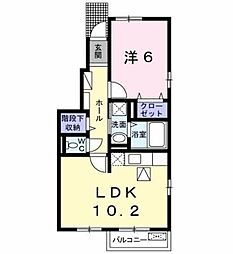 オラーンジェ 1階1LDKの間取り
