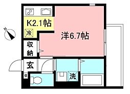 ディアコートYJ ワンルームの間取図画像