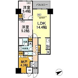 サンジョイアゼロ 5階2SLDKの間取り