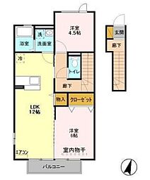 MTアーバンコート 2階2LDKの間取り