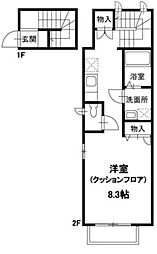 グラン・ブルー ワンルームの間取図画像