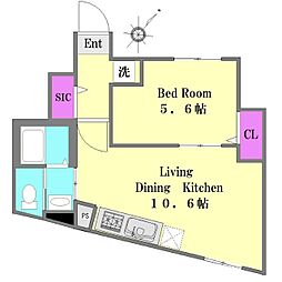アピチェ西調布 1LDKの間取図画像
