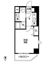 シルフィ田端 5階1Kの間取り