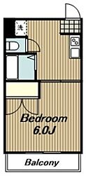 コーシュービル88 1Kの間取図画像