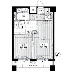 ARTESSIMO FONTE 11階1LDKの間取り