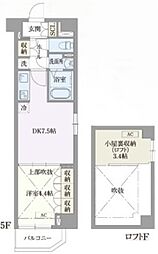 ハビテ外苑 5階1LDKの間取り