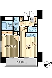 ラポール三田 1DKの間取図画像