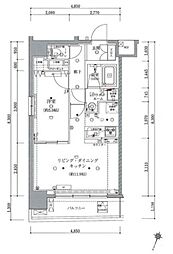 アルテシモルーナ 8階1LDKの間取り