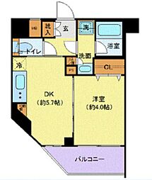 京急空港線 糀谷駅 徒歩11分の賃貸マンション 2階1DKの間取り