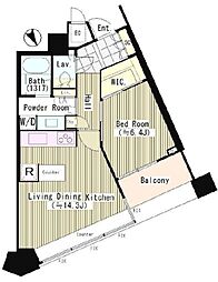 パークコート赤坂ザタワー 1LDKの間取図画像