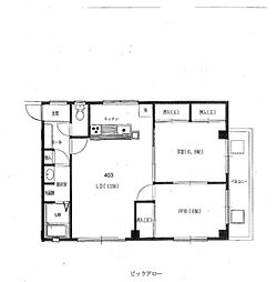 ビックアロー 2LDKの間取図画像