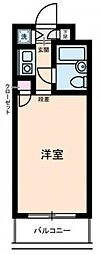 ビリジアン目白 3階ワンルームの間取り