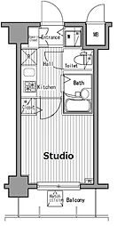 JR山手線 五反田駅 徒歩5分の賃貸マンション 6階1Kの間取り