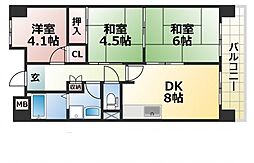 プロスペリテ神戸 3DKの間取図画像