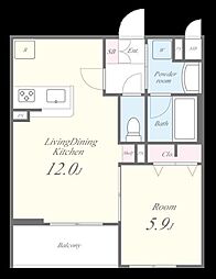 CLASYA 3階1LDKの間取り