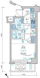 リヴシティ東池袋 3階1Kの間取り