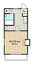 アビタント玉川学園 1階1DKの間取り