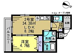 Moderato 1LDKの間取図画像