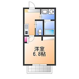 エヌエムキャトフヴァンシス 1Kの間取図画像