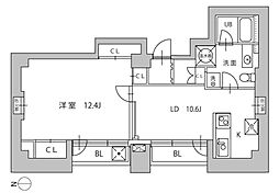 ルーチェ高輪 9階1LDKの間取り