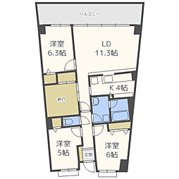 アイランドシティインフィニガーデンE棟 3SLDKの間取図画像