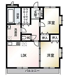 フルパレス2 2LDKの間取図画像