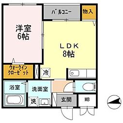 仲六郷ガーデン 1LDKの間取図画像