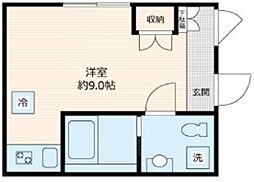 ラフィネ東雪谷 ワンルームの間取図画像