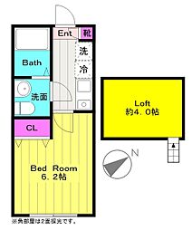 多摩美レジデンス 1Kの間取図画像