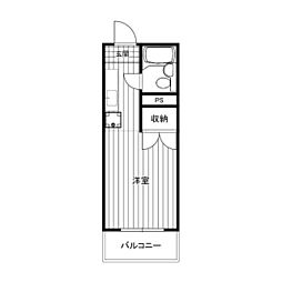 ハイツ井上 1階ワンルームの間取り