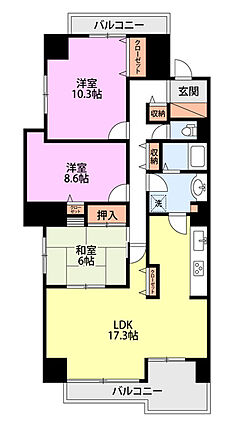 リヴィエール万代_間取り_0