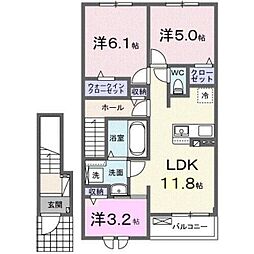 クレストール春日部A 3LDKの間取図画像