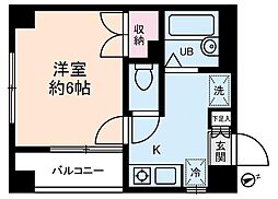 スカイプラザ 3階1Kの間取り