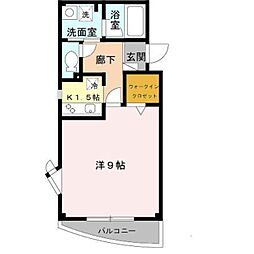 近鉄南大阪線 今川駅 徒歩6分の賃貸マンション 2階1Kの間取り