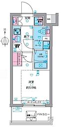 GENOVIA天王台 5階1Kの間取り