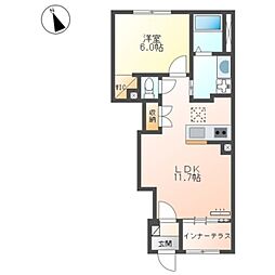 JR中央線 西八王子駅 バス28分 新川口下車 徒歩5分の賃貸アパート 1階1LDKの間取り