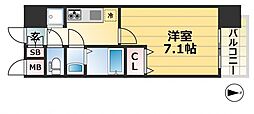 KDXレジデンス三宮 1Kの間取図画像