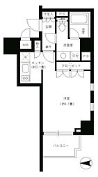 パークキューブ神田 13階1Kの間取り