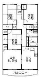 グランデ南大沢 2階4LDKの間取り